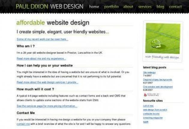 Paul Dixon web design